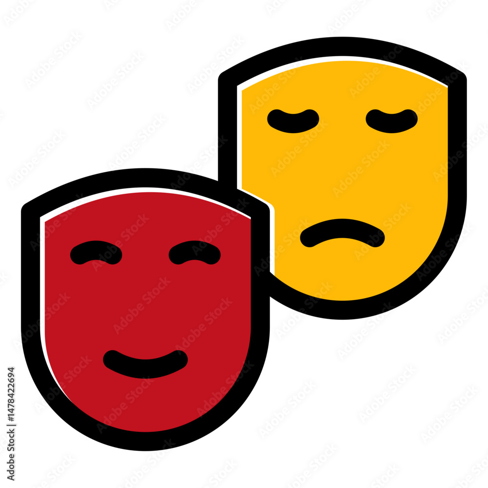 Fototapeta premium happy and sad mask icon