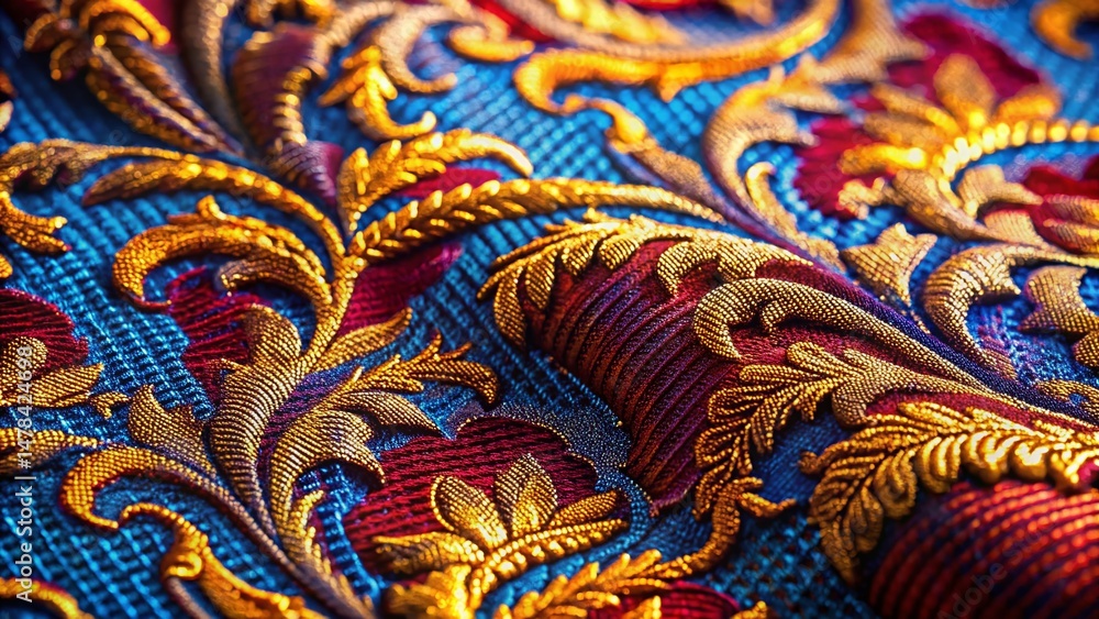 Fototapeta premium Elegant Jacquard Print Fabric Design Concept: High-Resolution Textile Pattern