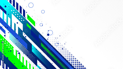Abstract sporty background, sports banner with blue and green dynamic shape ideal for sport themed events, racing posters, promotional flyers, cover, presentation backdrop and social media