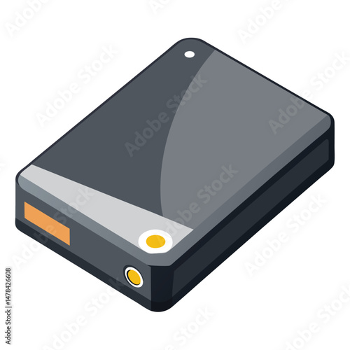 External hard drive instrument isolated on white background