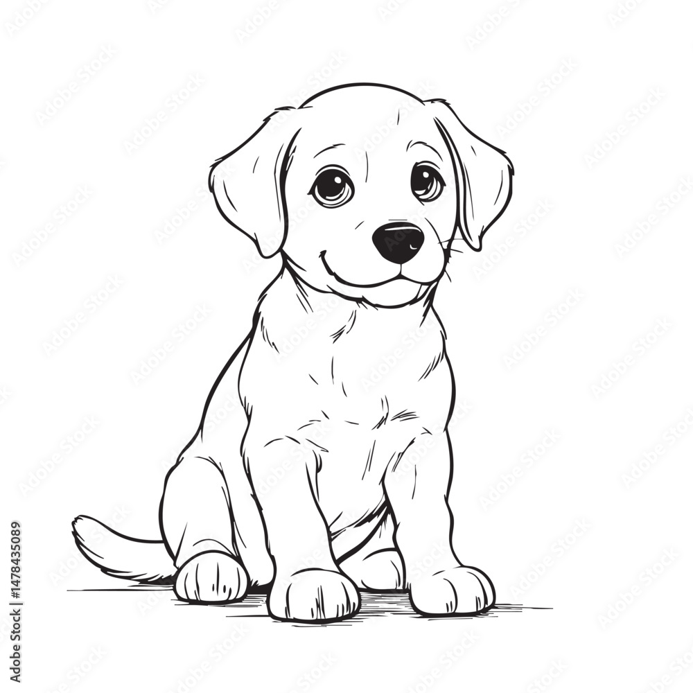 Fototapeta premium beagle puppy on white background