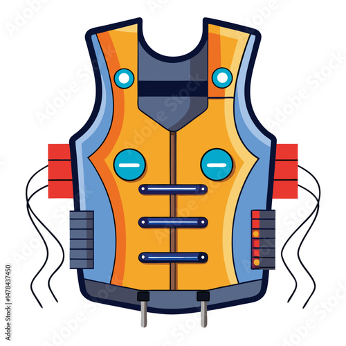 Haptic vest instrument isolated on white background