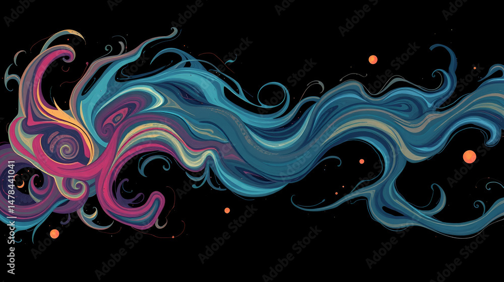Fototapeta premium adhd concept illustration swirling thoughts symbolizing hyperactivity impulsivity inattention digital art