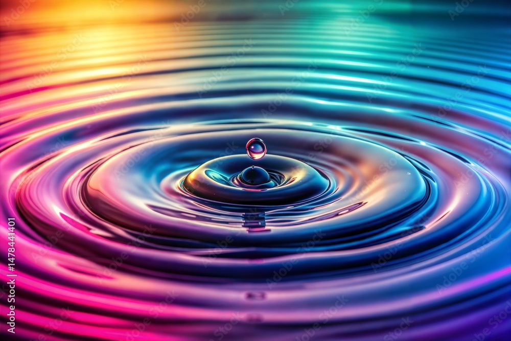 Macro shot of vibrant single water drop impact on surface high speed photography Macro shot of vibrant single water drop impact on surface high speed photography