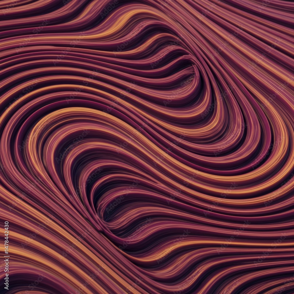 Fototapeta premium Abstract Maroon and Orange Swirling Wave Background