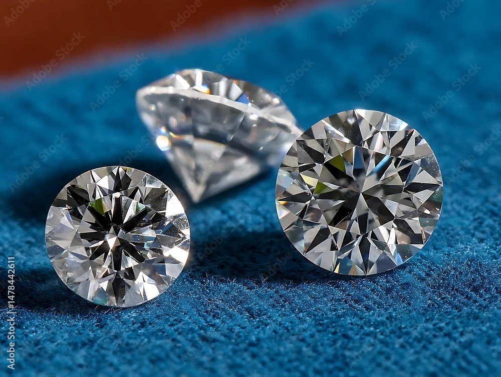 Diamonds on Blue Cloth Diamonds on Blue Cloth