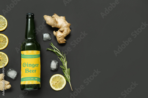 Composition with bottle of ...