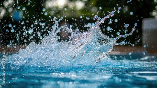 Wallpaper Mural A swimmer diving into a pool with water splashing Torontodigital.ca