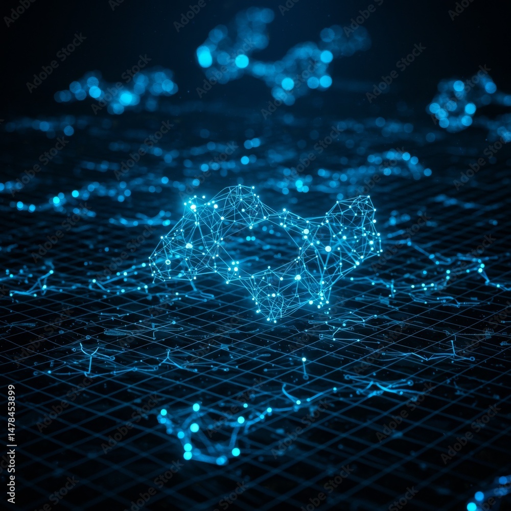 Obraz premium Abstract Blue Digital Network Connection