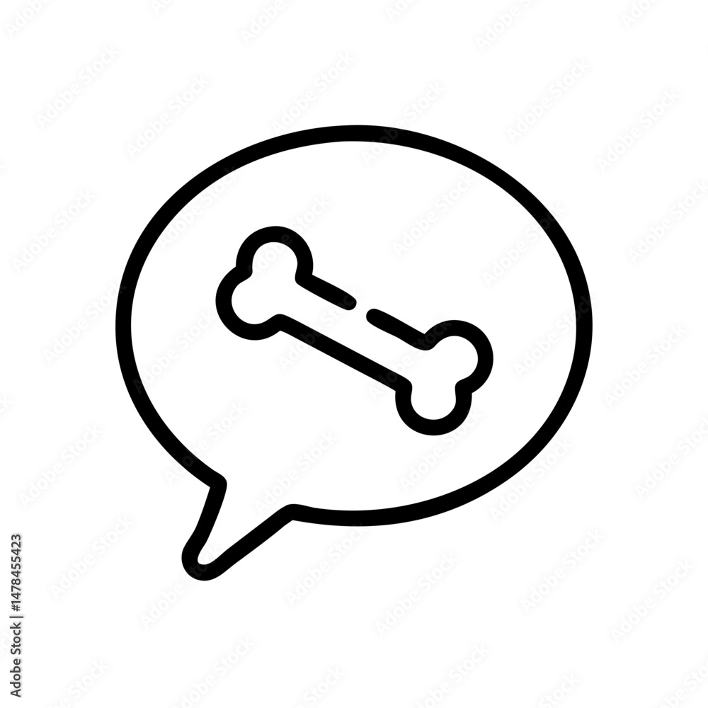 bone in chat bubble on transparent background for web and graphic design bone in chat bubble on transparent background for web and graphic design