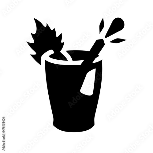 bloody mary silhouette on transparent background for web and graphic design