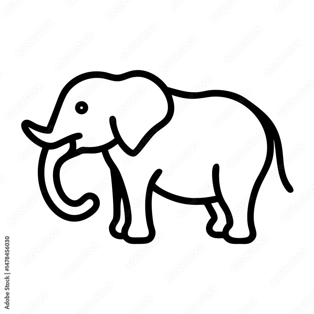 Fototapeta premium Elephant on transparent background for web and graphic design