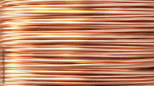 Neatly arranged stack of copper wire bundles illustrating a rich metallic texture with an industrial appeal