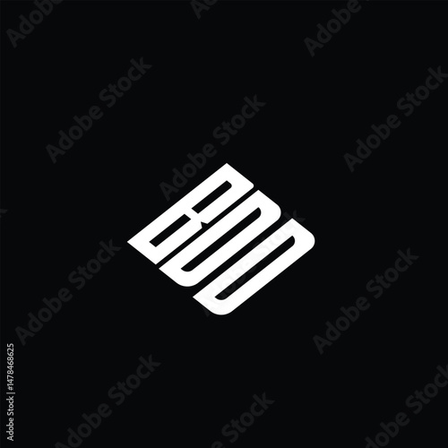 BDD letter logo design on black background.