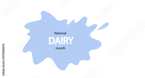National dairy month.   Vector flat illustration for banner, poster