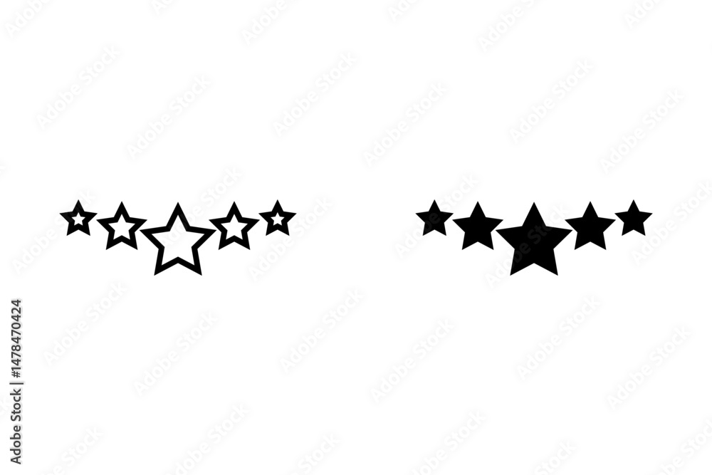 five star rating. level stars - best and top black concept abstract vector illustration five star rating. level stars - best and top black concept abstract vector illustration