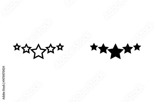five star rating. level stars - best and top black concept abstract vector illustration