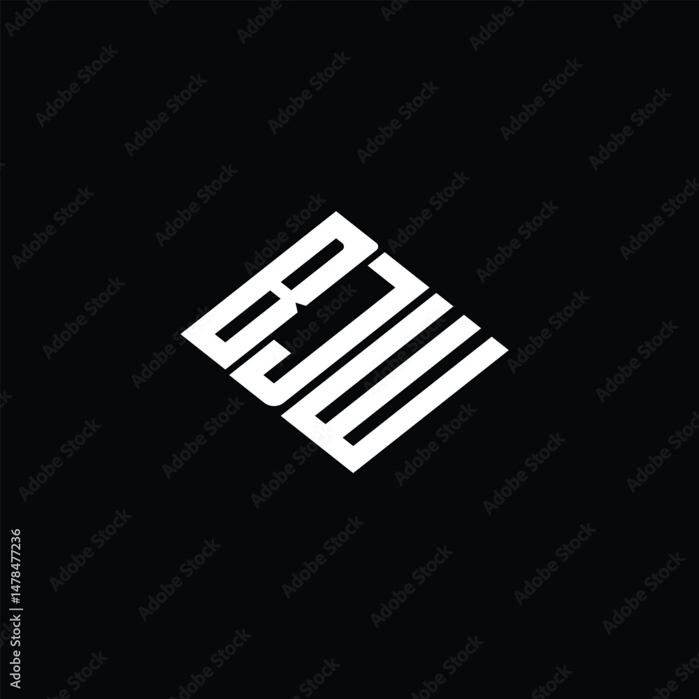 BJW letter logo design on black background. BJW letter logo design on black background.