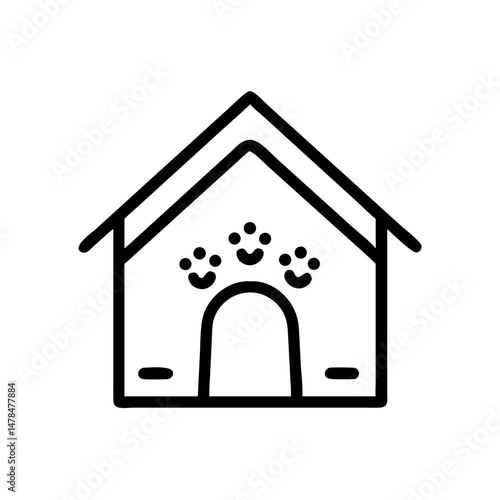 Pet house on transparent background for web and graphic design