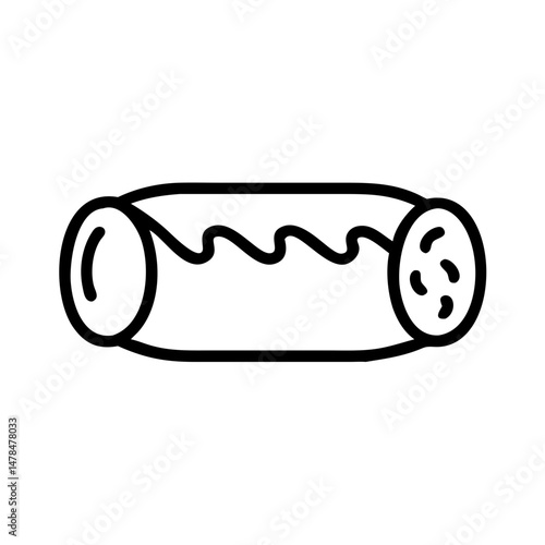 Sausage roll on transparent background for web and graphic design