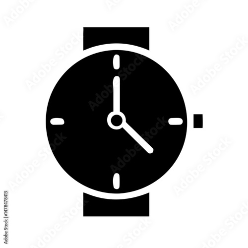 Watch silhouette on transparent background for web and graphic design