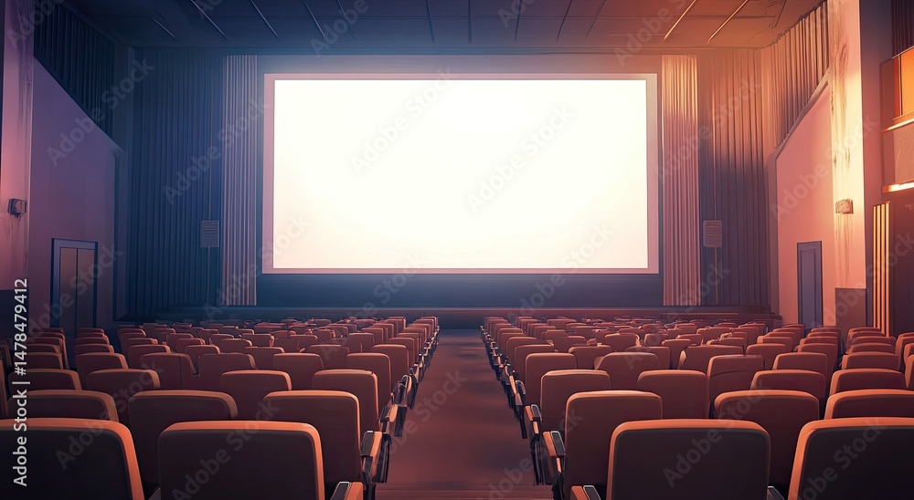 Fototapeta premium Empty movie theater screen.