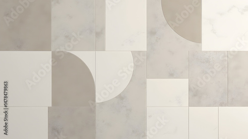 XXL porcelain slab with abstract patchwork, artistic cement-toned design, seamless modern texture, HD creative backdrop.