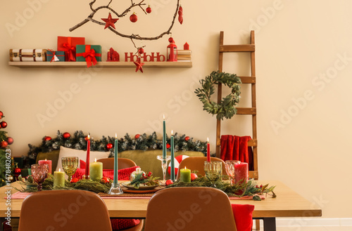Dining table set for Christ...