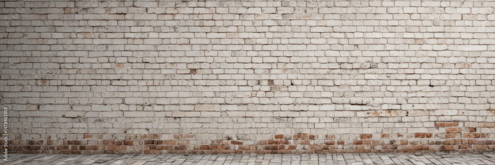 Obraz premium Aged white brick wall, heavily textured with grunge and weathering , texture, aged