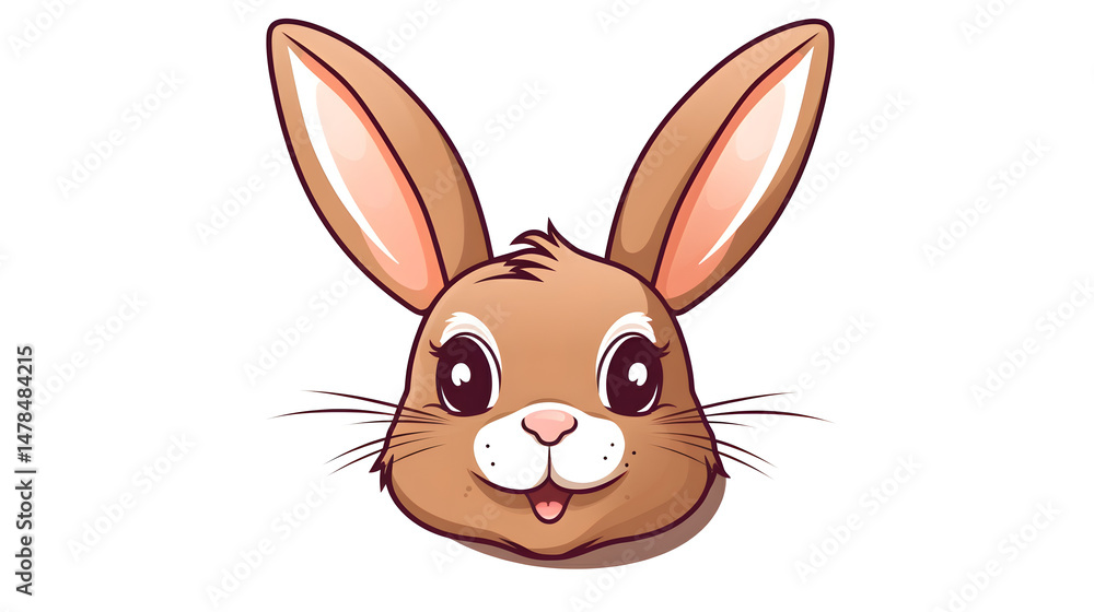 Rabbit Head Cute Animal Icon Cartoon Vector Illustration for Designs Rabbit Head Cute Animal Icon Cartoon Vector Illustration for Designs