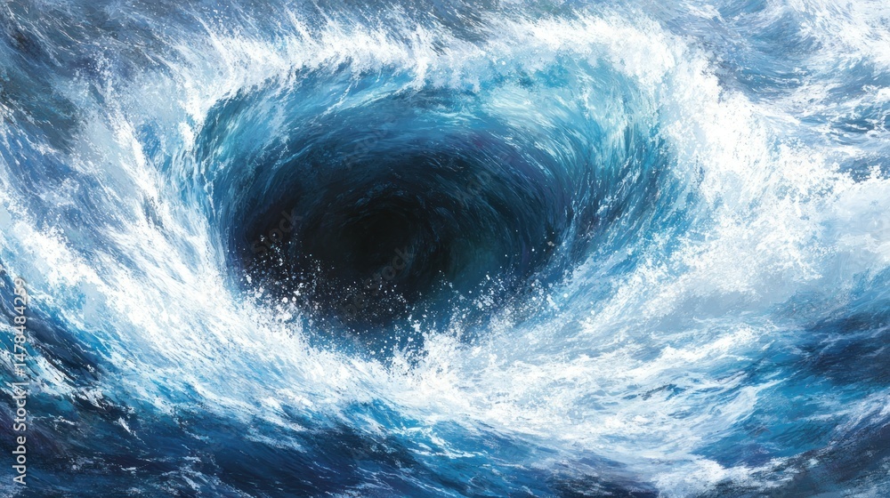 Fototapeta premium Oceanic vortex, dark abyss
