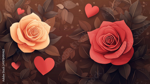 A creative Valentine card set featuring valentine card love romantic and design elements in various layouts and styles perfect for seasonal greetings. AI generative
