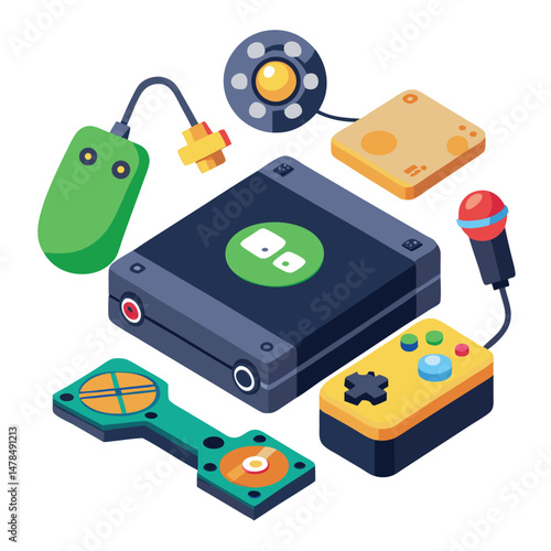 External hard drive gaming instrument isolated on white background