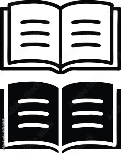 Open Book Icon - Reading, Education, and Learning Symbol for Literature and Editorial Use