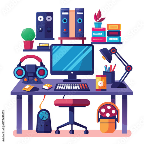 Gaming desk instrument isolated on white background