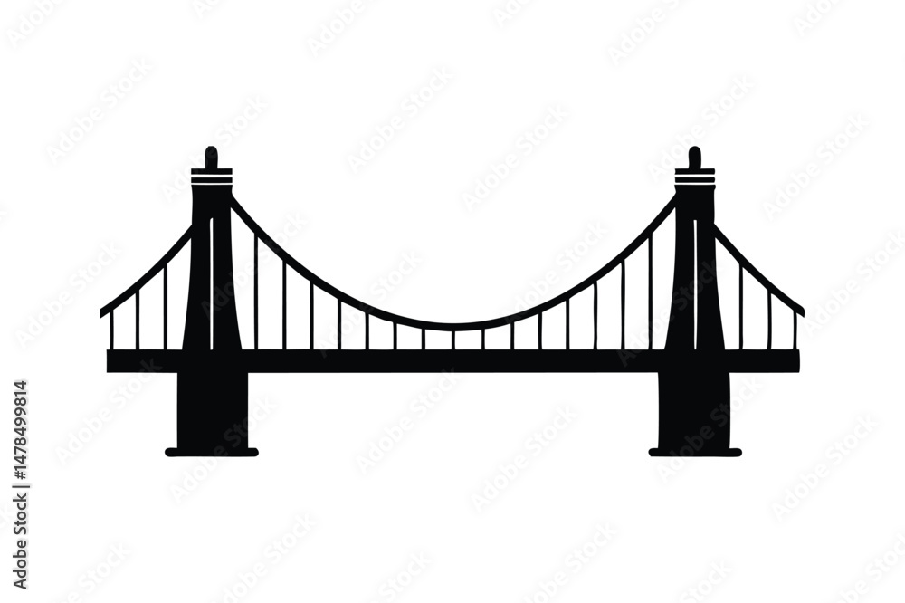Fototapeta premium Sling of bridge silhouette