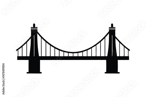 Sling of bridge silhouette