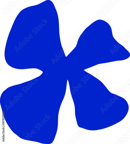 Blue four leaf clover icon, a symbol of luck and good fortune.