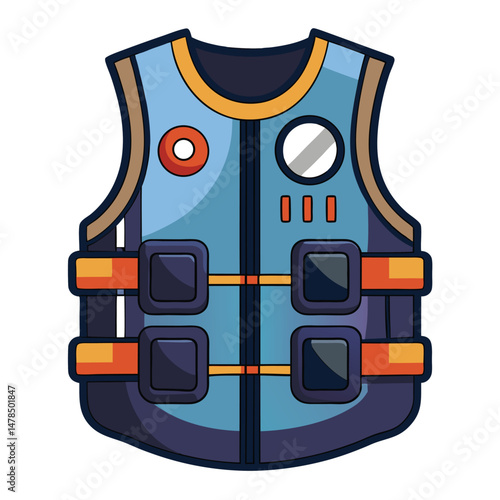 Haptic vest gaming instrument isolated on white background