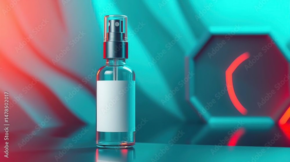Clear Spray Bottle Mockup. Clear Spray Bottle Mockup.