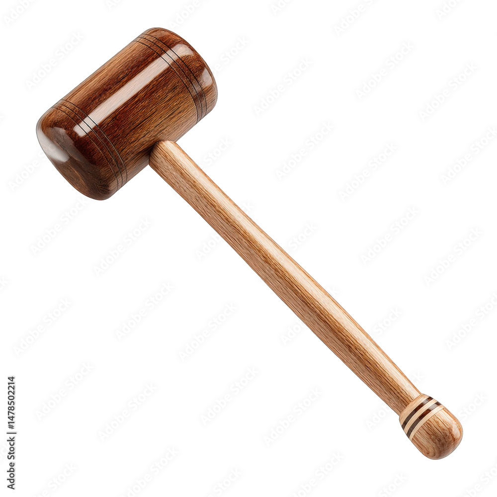 High quality wooden mallet hammer tool isolated on perfect for craftsmanship projects and diy home improvement tasks up head on transparent background High quality wooden mallet hammer tool isolated on perfect for craftsmanship projects and diy home improvement tasks up head on transparent background