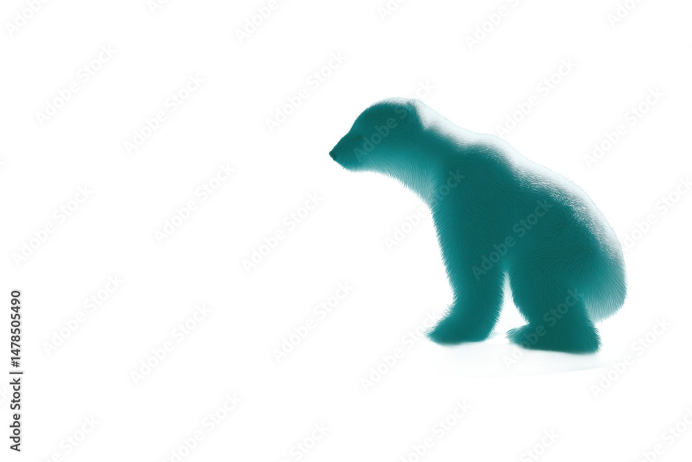 Fototapeta premium Teal Polar Bear Cub Illustration