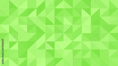 Green vector background with geometric triangle pattern, ideal for modern, eco-friendly, or digital presentation design.