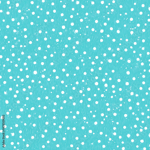 A blue and white patterned fabric with white dots