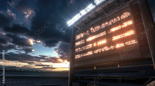 Entire upper deck of a stadium illuminated in animated light grid to display cheering sequences