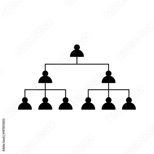 outline silhouette Organization structure or family tree