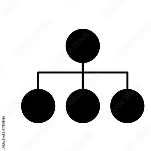 outline silhouette Organization structure or family tree