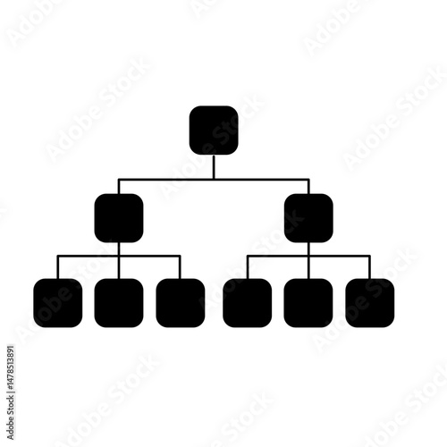 outline silhouette Organization structure or family tree