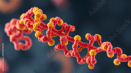 Frataxin (human) mitochondrial protein. Reduced expression causes Friedreich's ataxia. 3D render.