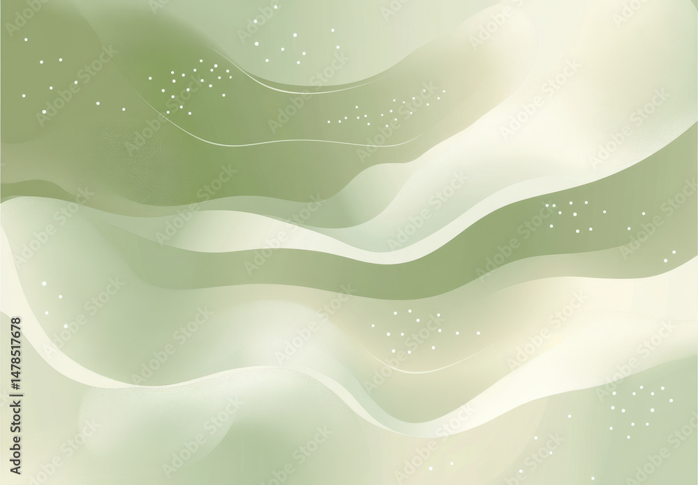 Soft green waves flow gracefully across gentle background, creating serene and calming atmosphere. subtle dots add touch of texture, enhancing abstract design Soft green waves flow gracefully across gentle background, creating serene and calming atmosphere. subtle dots add touch of texture, enhancing abstract design